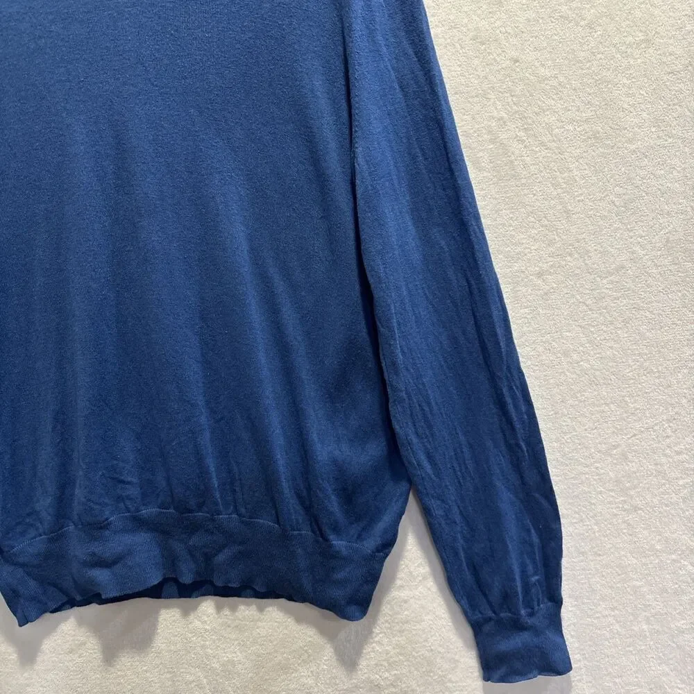 Banana Republic Luxury Blend Men's Silk Cotton Cashmere Blue Sweater Size Large